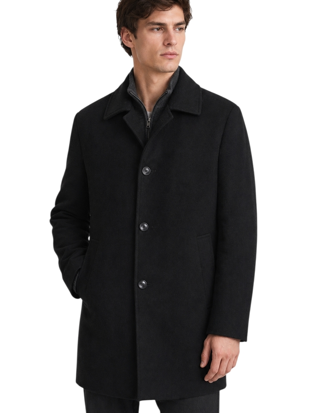 Jones New York Crosby Cashmere Coat Mens 40R Black Classic Winter
